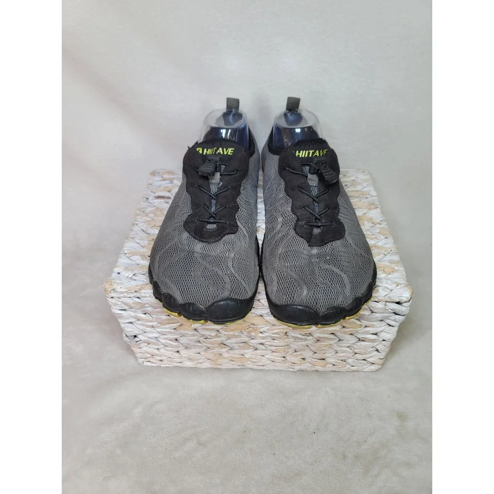HIITAVE Mens Minimalist Barefoot Trail Running Shoes Grey Size 11.5-12 Quick Dry